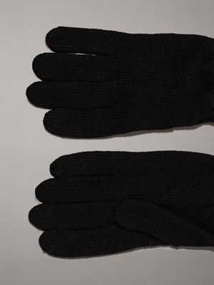 black wool blend gloves for men calvin klein jeans