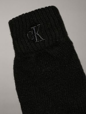 black wool blend gloves for men calvin klein jeans