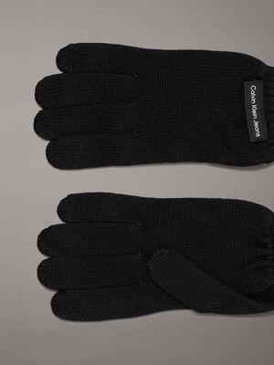 black knit gloves for men calvin klein jeans