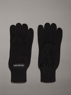 black knit gloves for men calvin klein jeans