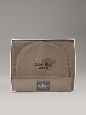 falcon scarf and beanie gift set for men calvin klein jeans