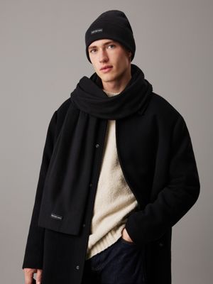 black scarf and beanie gift set for men calvin klein jeans