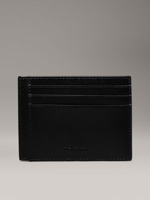 black leather cardholder for men calvin klein