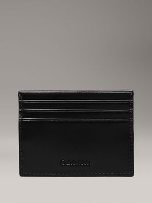 ck black leather leather money clip cardholder for men calvin klein