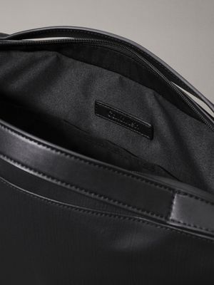 ck black texured laptop bag for men calvin klein