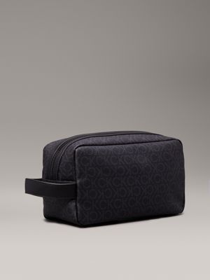 classic mono black logo washbag for men calvin klein