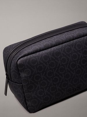 classic mono black logo washbag for men calvin klein