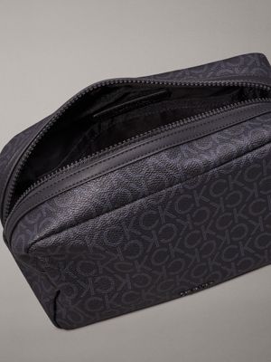 classic mono black logo washbag for men calvin klein