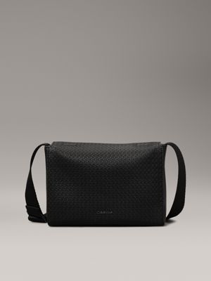 black small logo messenger bag for men calvin klein