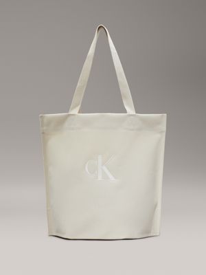 white canvas pinched tote bag for men calvin klein