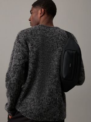 ck black rubber bum bag for men calvin klein