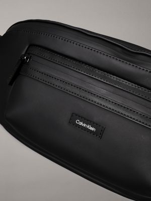 ck black rubber bum bag for men calvin klein