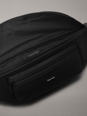 ck black rubber bum bag for men calvin klein