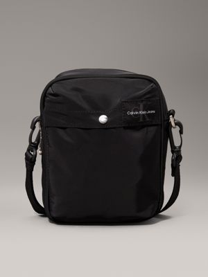 black packable 2-in-1 flap backpack for men calvin klein jeans