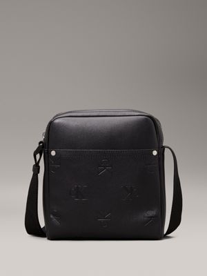 black logo reporter bag for men calvin klein jeans