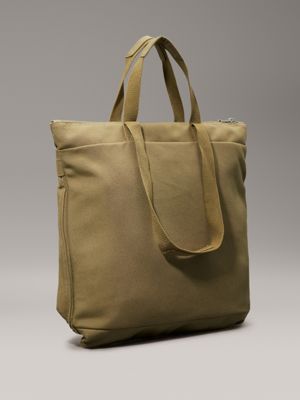 gothic olive canvas tote bag for men calvin klein jeans