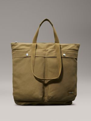 gothic olive canvas tote bag for men calvin klein jeans