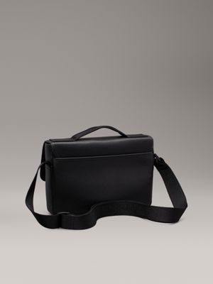 black compact messenger bag for men calvin klein jeans