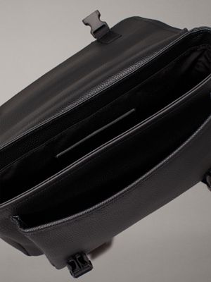 black compact messenger bag for men calvin klein jeans