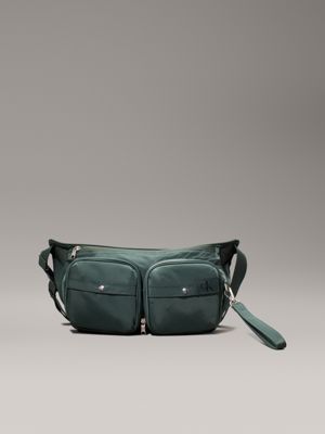 green packable 2-in-1 crossbody sling bag for men calvin klein jeans