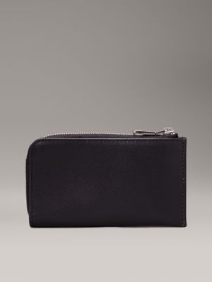 pochette zippée en cuir avec porte-clés black pour hommes calvin klein jeans
