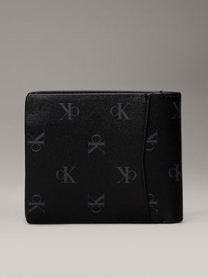 allover print logo leather billfold wallet for men calvin klein jeans