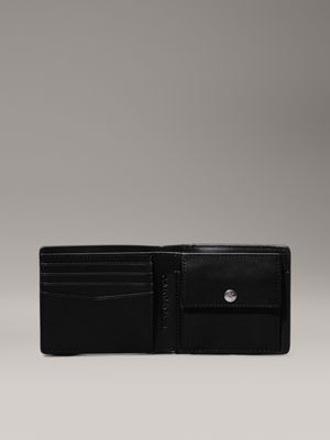 allover print logo leather billfold wallet for men calvin klein jeans