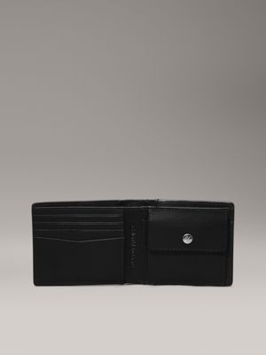 black leather billfold wallet for men calvin klein jeans