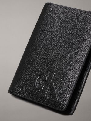 black leather cardholder for men calvin klein jeans