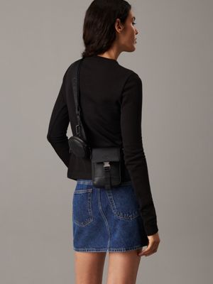 black crossbody phone bag with airpod case for adults gender inclusive calvin klein jeans