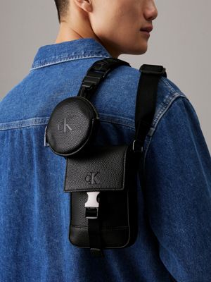 black crossbody phone bag with airpod case for adults gender inclusive calvin klein jeans