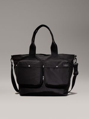 black packable 2-in-1 duffle bag for men calvin klein jeans