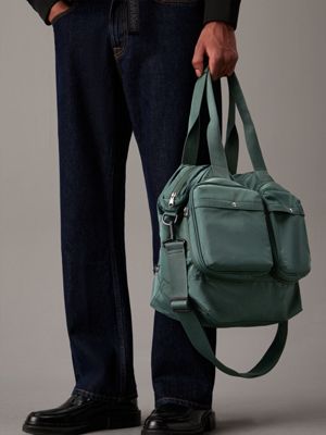 green palm packable 2-in-1 duffle bag for men calvin klein jeans