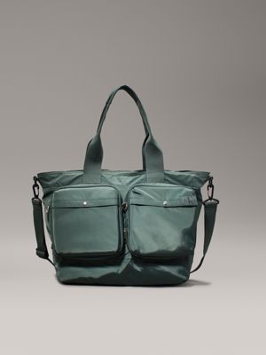 green packable 2-in-1 duffle bag for men calvin klein jeans