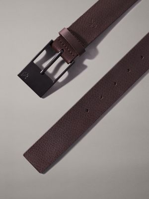 bitter brown leather belt for men calvin klein jeans