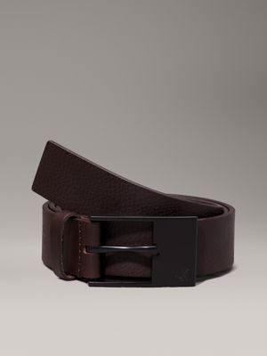 bitter brown leather belt for men calvin klein jeans