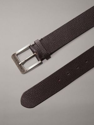 bitter brown leather belt for men calvin klein jeans