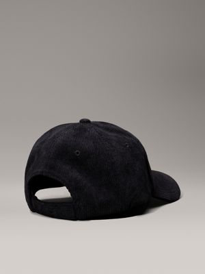 pvh black corduroy cap for men calvin klein