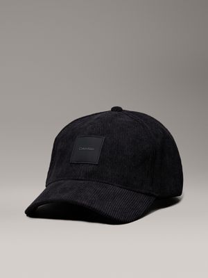 black corduroy cap for men calvin klein