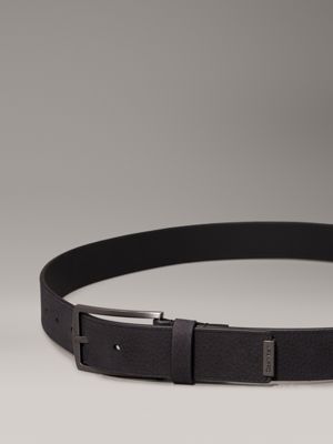 pvh black leather belt for men calvin klein