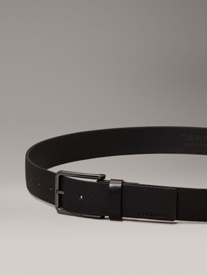 pvh black leather belt for men calvin klein