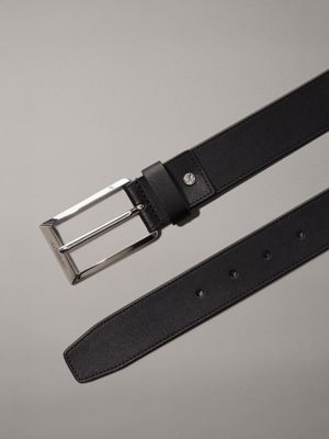 black saffiano leather belt for men calvin klein