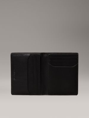 twill mono black logo leather bifold wallet for men calvin klein