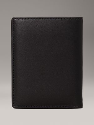 pvh black leather bifold wallet for men calvin klein