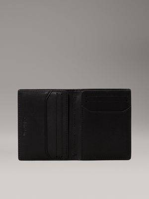 pvh black leather bifold wallet for men calvin klein