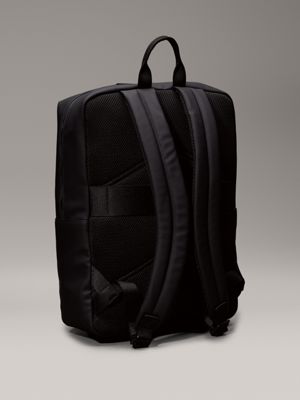 black rubberized square backpack for men calvin klein