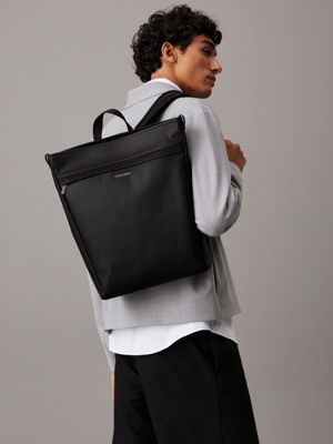 black caviar square zip top backpack for men calvin klein