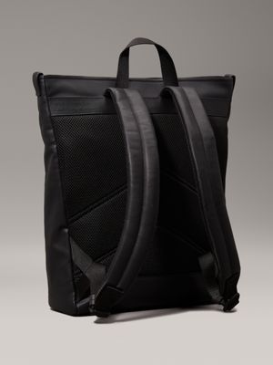 black caviar square zip top backpack for men calvin klein