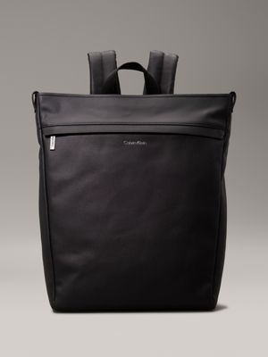 black square zip top backpack for men calvin klein