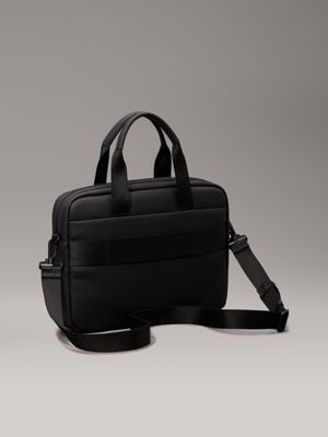 black rubberized laptop bag for men calvin klein